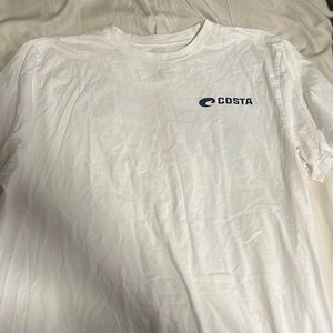 Costa XL white tee with American flag fish on back. Good condition.